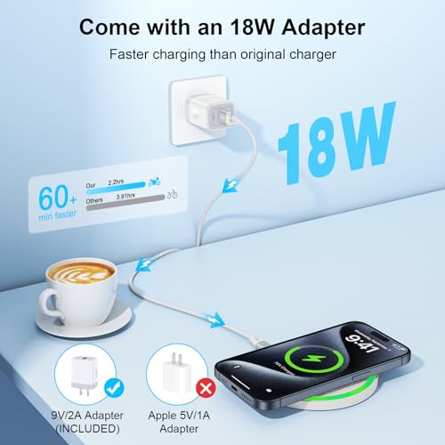 Wireless Charger Fast Charging Pad 15W with 18W Quick Charger Block Cargador Inalambrico Compatible with Samsung Galaxy S25 Edge Ultra S25+ S25 Plus Z Fold 6 Flip 6 5 S24 S24+ S24 S23 FE S22 S21 S20