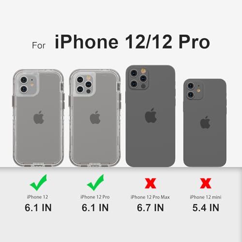 Follaroma for iPhone 12 Case/iPhone 12 Pro Case, 6.1'', Crystal Gray | Heavy Duty Shockproof Protection Phone Cases, Anti-Drop, Military Grade Dual Layer Transparent Rugged Protective Cover - color: Gray, size: iPhone 12/iPhone 12 Pro 6.1''