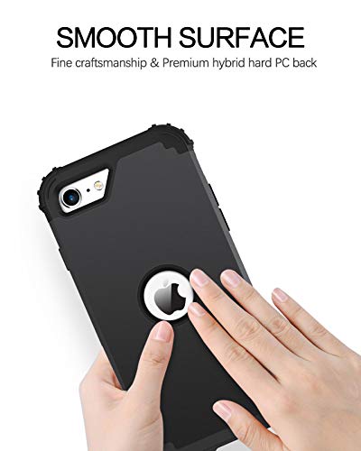 BENTOBEN for iPhone SE 2022 Case and Phone Case iPhone SE 2020, Heavy Duty 3 in 1 Full Body Rugged Shockproof Hybrid Hard PC Soft Rubber Bumper Drop Protective Girls Women Boy Men iPhone Covers, Black - color: Black