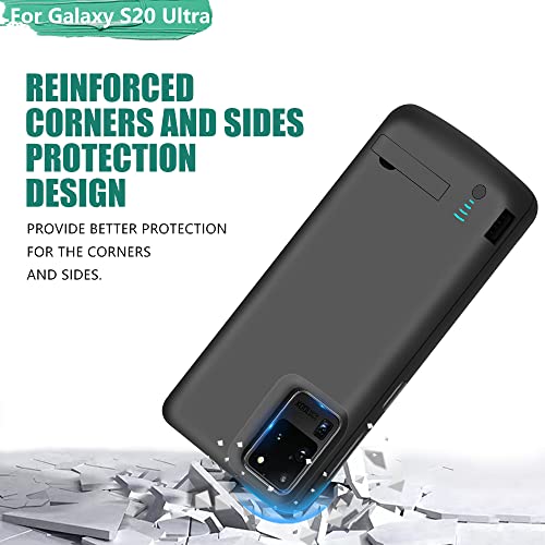 Battery Case for Samsung Galaxy S20 Ultra 5G, 6000mAh Rechargeable Extended Battery Charging Charger Case, Add 100% Extra Juice, NOT Compatible with Note 20 Ultra (6.9 inch)