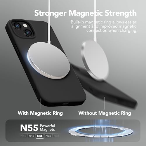 GONEZ Magnetic for iPhone 13/14 Case, Silicone Cover Black - color: Black, size: Iphone 13 /Iphone 14