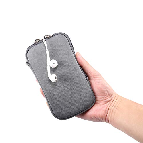 Neoprene Cell Phone Sleeve Zipper Phone Pouch Case for Samsung Galaxy S26 Ultra S25 Ultra S24 Ultra S23 Ultra A17 A16 A26 A36 A56 A15 A25 A35 A55 A14 A13 A07 A06 A05 A04 A03s, iPhone 16 Pro Max (Gray) - color: Gray