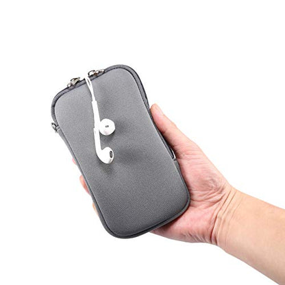 Neoprene Cell Phone Sleeve Zipper Phone Pouch Case for Samsung Galaxy S26 Ultra S25 Ultra S24 Ultra S23 Ultra A17 A16 A26 A36 A56 A15 A25 A35 A55 A14 A13 A07 A06 A05 A04 A03s, iPhone 16 Pro Max (Gray) - color: Gray