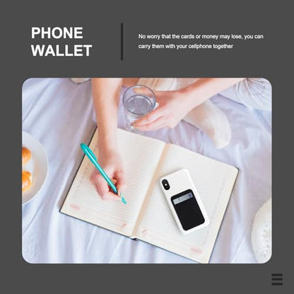 Toddmomy 2pcs Adhesive Phone Card Holder Wallet Credit Pouches Elastic Stretch Fabric Back Sleeve for Smartphones Black Cellphone Back Wallet Pocket