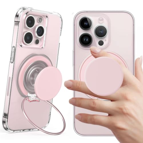 AUROX for MagSafe Phone Grip, Magnetic Phone Grips, Transparent Pink - color: Transparent Pink
