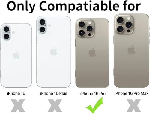 Case for iPhone 16Pro 6.3-Inch, Non-Yellowing, Drop Protection, Anti-Scratch, Transparent Hard Back Phone Cover - Crystal Clear