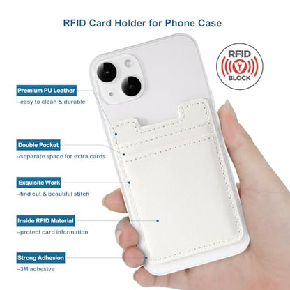 Fulgamo Phone Wallet Stick on,Card Holder for Phone Case,Phone Card Holder