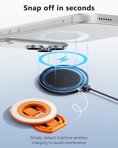Magsafe Phone Grip & Magnetic Ring Holder - color: Orange
