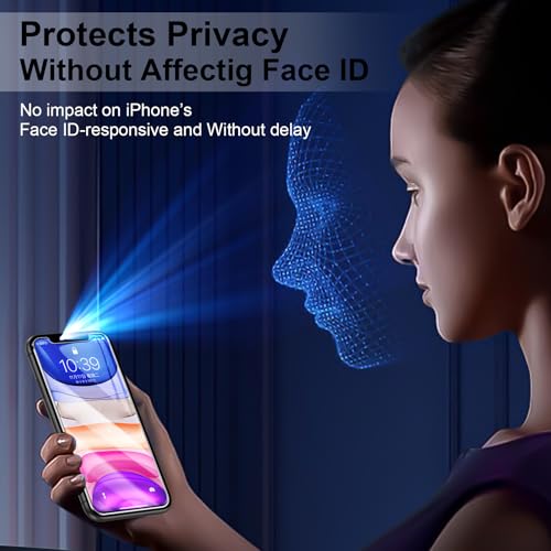 2Pack Privacy Screen Protector for iPhone 11/iPhone XR Anti-Spy Tempered Glass Film 9H Hardness Easy Installation Bubble Free [6.1 inch] (iPhone 12/12 pro)