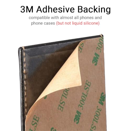 Custom Monogram Phone Credit Card Holder, Leather Wallet Stick On, Personalized Embossed Initial for Back of Phone Adhesive Pocket