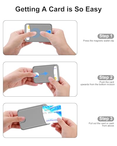 Miroddi for MagSafe Wallet, 4 Cards Holder, Stronger Magnetic Phone Wallet - color: Grey