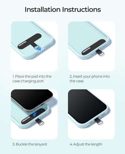 Phone Tether Tab for iPhone, Universal Cell Phone Lanyard Tabs Black Clear
