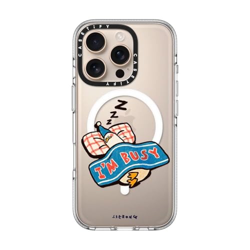 CASETiFY for iPhone 16 Pro Case - Impact Clear Compatible with MagSafe | Not Yellowing | 6.6 ft. 3x Military Grade Drop Protection | I'm so busy | Clear - color: I'm so busy, size: Iphone 16 Pro (6.3")