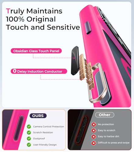 Magnetic for iPhone 17 Pro Max Case with Integrated Camera Protection, [Seamless Work with Magsafe] [Military Grade Shockproof] [Covered Camera Control Button] for iPhone 17 Pro Max 6.9'', Hot Pink - color: Hot Pink