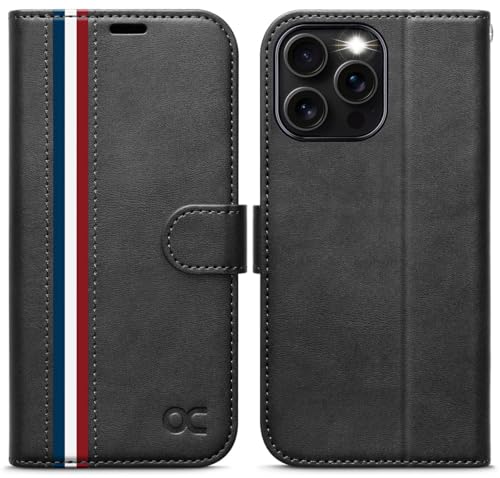OCASE Compatible with iPhone 16 Pro Wallet Case, PU Leather Flip Folio Case with Card Holders RFID Blocking Kickstand [Shockproof TPU Inner Shell] Phone Cover 6.3 Inch 2024, Spliced Gray - color: Spliced Gray