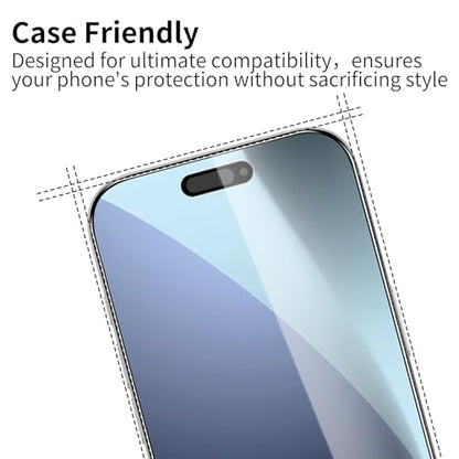 3 Pack Tempered Glass Screen Protector for iPhone 17 Pro Max 6.9 Inch with 3 Pack Camera Lens Protector, 9H Hardness, HD Clear, Scratch Resistant, Case Friendly, Easy Install - size: iPhone 17 Pro Max