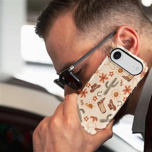 ZHEGAILIAN Case Compatible with iPhone 17 Air,Hybrid 2-Layer Hard Shell for Girl Boy Women Men,Denim Boots Cactus - color: Denim boots cactus, size: iPhone 17 Air