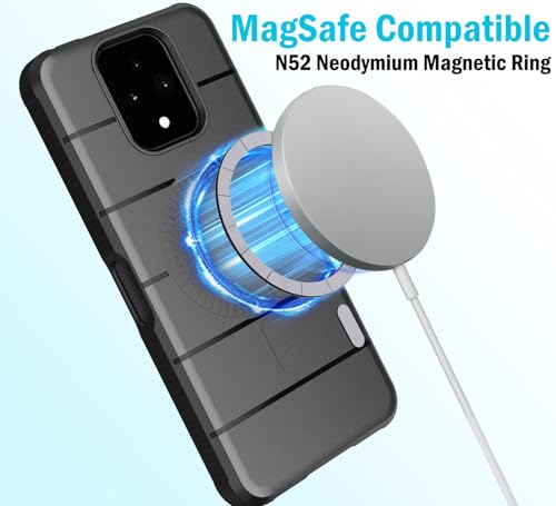 Case and Holster Combo for Sonim XP Pro 5G Phone - Matte Black | Compatible with MagSafe, Magnetic, Rugged Cover, Enhanced Grip, with Belt Clip Holder, Ratchet Rotation - color: Black