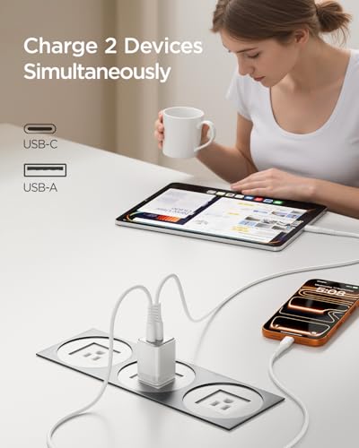wegear 30W Fast Charger, Dual Port USB C Wall Charger with Foldable Plug - color: White, size: 2 Packs