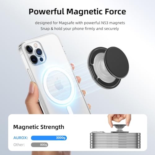 AUROX for MagSafe Phone Grip, Magnetic Phone Grips, Transparent Purple - color: Transparent Purple