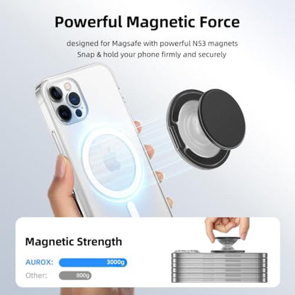 AUROX Magnetic Phone Grip for Magsafe Phone Grips, Transparent Grass Green - color: Transparent Grass Green