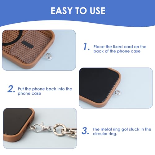 50 Pcs Universal Phone Lanyard Patches, Clear Tether Tabs