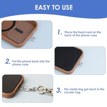 50 Pcs Universal Phone Lanyard Patches, Clear Tether Tabs