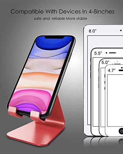 CreaDream Phone Stand Holder, Aluminum Phone Stand for Desk - color: Red