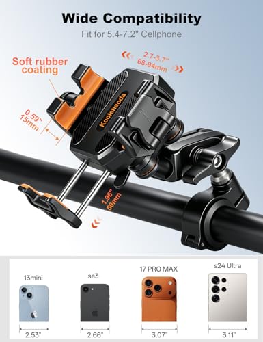 koolehaoda Motorcycle Phone Mount Holder with Vibration Dampener