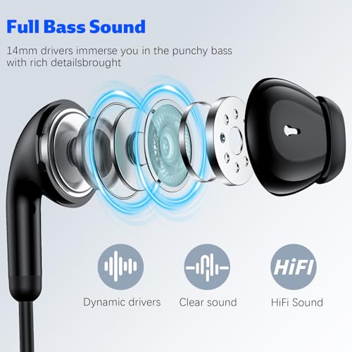 USB C Headphone for iPhone 18 Pro/17 Pro Max 16 Wired Earbuds,Black - color: Black