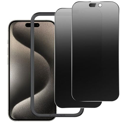 Matte Privacy Screen Protector for iPhone 15Pro Screen Protector Anti-Glare, Anti-Spy Tempered Glass Film, Smooth and Responsive Touch Anti-Scratch Glass