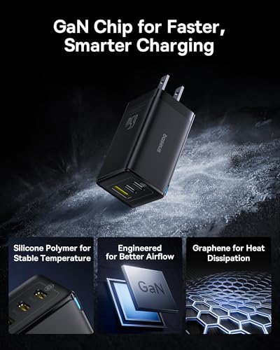 Baseus 2 Pack 65W USB C Charger Block, PPS 3-Port Fast Compact USB C Brick