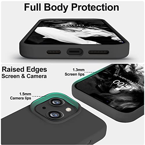 Vooii Compatible with iPhone 14 Case,[Silky Touch Premium Liquid Silicone] [Soft Anti-Scratch Microfiber Lining], Ultra Slim Shockproof Protective Case for iPhone 14 - Black - color: Black, size: iPhone 14
