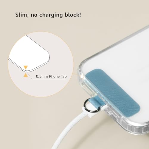 EKAX 2 Pack Crossbody & Neck Phone Strap, Customizable Neck Strap with 0.5mm Removable Phone Tab, Hands-Free Holder for Phones, Earphones, Badges & Keys (Midnight Blue+Khaki Grey) - color: Midnight Blue+khaki Grey