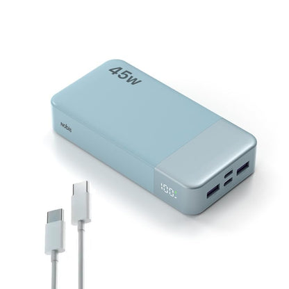 NOBIS Portable Charger 45W 20000mAh Power Bank Fast Charging - color: Light Blue