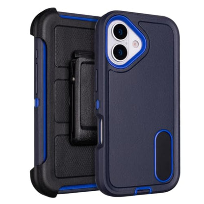 Defender Case for iPhone 17 Case with Belt Clip Holster Navy Blue | Heavy Duty Rugged Protective Phone Case, Dual Layer Shockproof Cover - color: Navy Blue