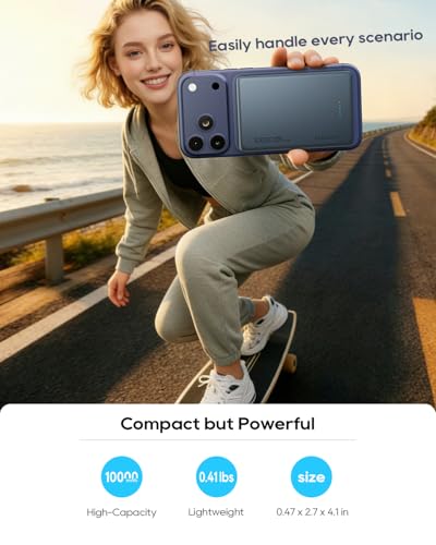 Kuulaa Magsafe Battery Pack 0.47'' 10000mAh Slim Magnetic Portable Charger Power Bank Support USB C PD 20W Fast Charging, Compatible with iPhone 16 Pro Max/15/14/13/12 Mini