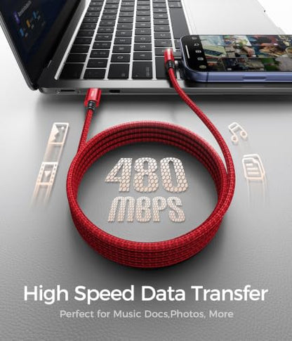 USB to USB C Cable 60W Fast Charging 10FT 90 Degree USB C to USB C Cable - color: Red, size: 10FT, style: USB C to USB C