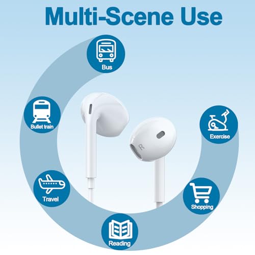 2 Packs USB C Headphones for iPhone 17/16/15 Earbuds Type C Earphones