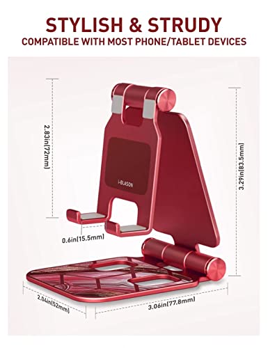 i-Blason Cell Phone Stand for Desk, Phone Holder fits All Phones, Red - color: Red