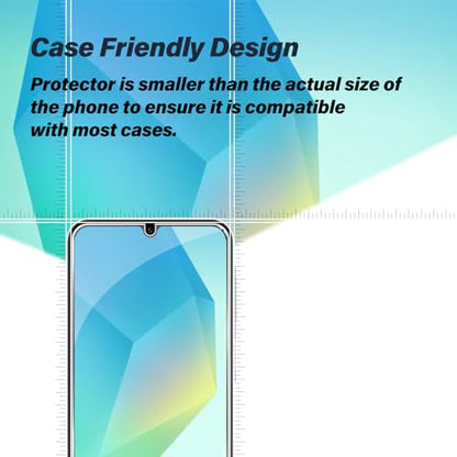 BIGFACE Galaxy A16 Tempered Glass Screen Protector + Camera Lens Protector [2 + 2 Pack][Case Friendly][Anti-Scratch][Ultrasonic Fingerprint Unlock] HD Protective Film for Samsung Galaxy A16 - size: galaxy A16(6.7")