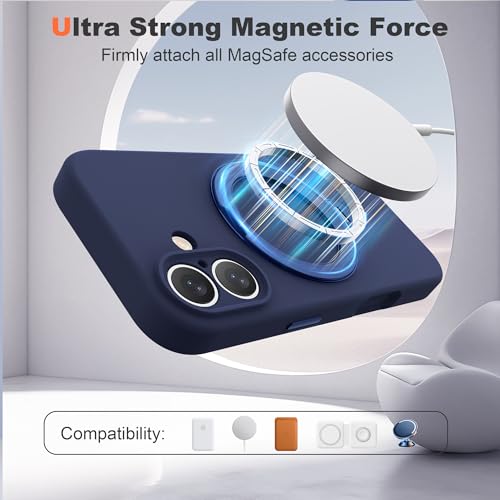 Case for iPhone 16 with 360°Spin Stand,6.1" Dark Blue | Magnetic 360°Spin Stand,Compatible with Mag-Safe,Soft Silicone 16 Case - color: Dark Blue, size: Iphone 16