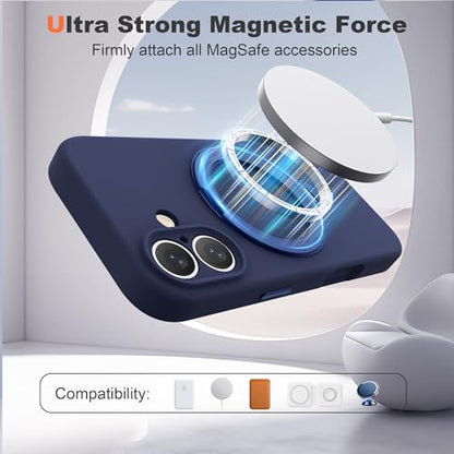 Case for iPhone 16 with 360°Spin Stand,6.1" Dark Blue | Magnetic 360°Spin Stand,Compatible with Mag-Safe,Soft Silicone 16 Case - color: Dark Blue, size: Iphone 16