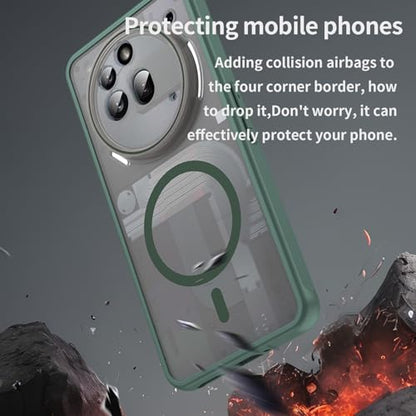 Asuwish Phone Case for Nothing Phone (3a) Pro, Compatible with Magsafe Magnetic, Translucent Matte Anti-Fingerprint Back, Military Grade DropProof Shockproof Protective Cell Cover 3 a Women Men Green - color: Green