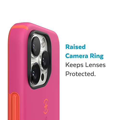 Speck iPhone 14 Pro Max Case - Slim, Drop Protection, Scratch Resistant, Soft Touch, Dual Layer, Digital Pink/Energy Red CandyShell Pro - color: Digital Pink/Energy Red