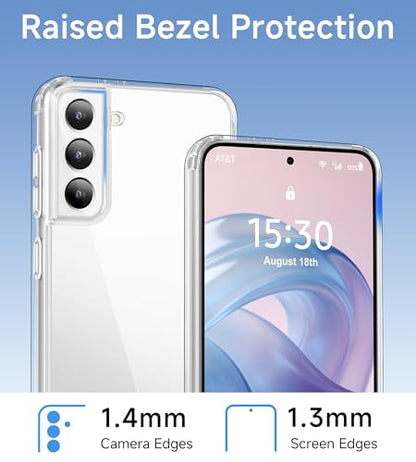 USLAI Case for Samsung Galaxy S21+ Plus, Anti-Yellowing, Crystal Clear Back, Shockproof & Military‑Grade Drop Protection - Transparent - color: Clear, size: Galaxy S21+ Plus
