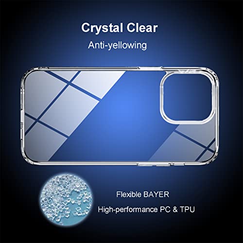 TENOC Phone Case Compatible with iPhone 15, Clear Case Anti-Yellowing Protective Bumper Hard Back Cover for 6.1 Inch - color: Clear Anti-Yellowing, size: iPhone 15