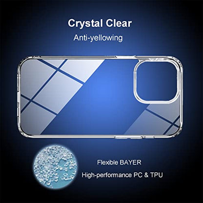 TENOC Phone Case Compatible with iPhone 15 Plus, Clear Case Anti-Yellowing Protective Bumper Hard Back Cover for 6.7 Inch - color: Clear Anti-Yellowing, size: iPhone 15 Plus