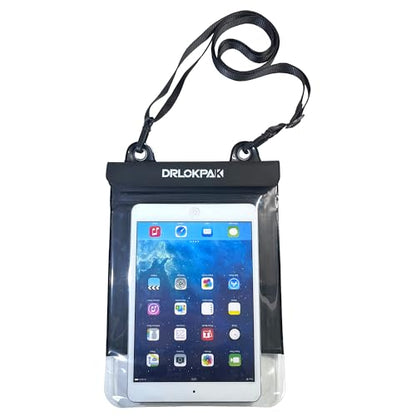 DRLOKPAK Waterproof eReader Case Cover Tablet Holder Floating Dry Bag Pouch for Kindle Paper White Oasis Fire 7 HD 8 Nook HD 9 Kobo Libra 2 iPad mini Tab 7 Nexus 7 - color: Black, size: 8.5inch