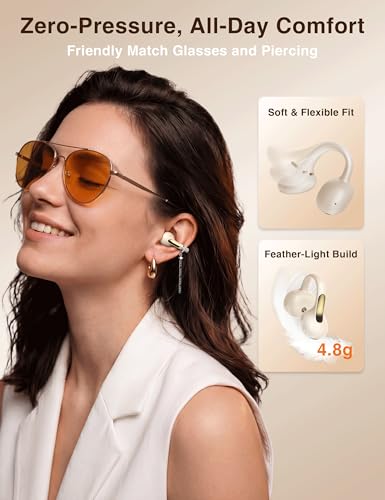 Open Ear Headphones with Dangling Star Jewelry Earrings